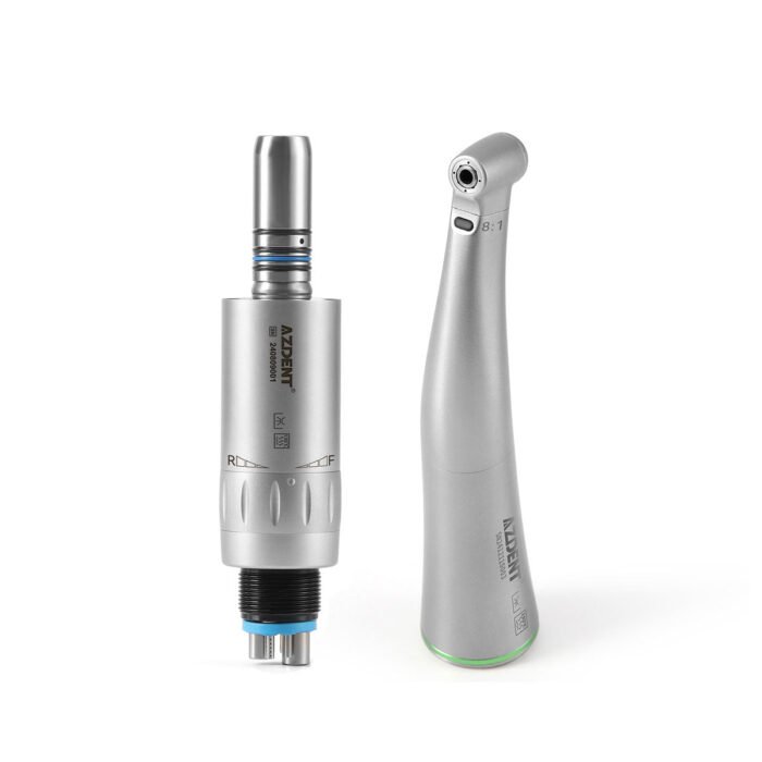 Dental Mini 8:1 Contra Angle Fiber Optic Low Speed Handpiece / Mini Fiber Optic Air Motor 6 Hole - Image 1