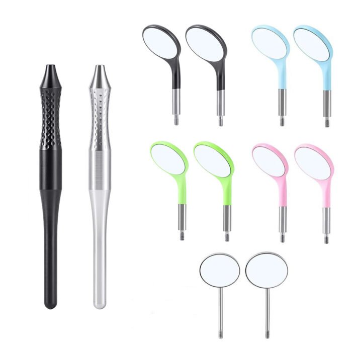 Dental Ultra Clear Mouth Mirror Colorful Plastic/Metal Mirror Heads & Handle - Image 1