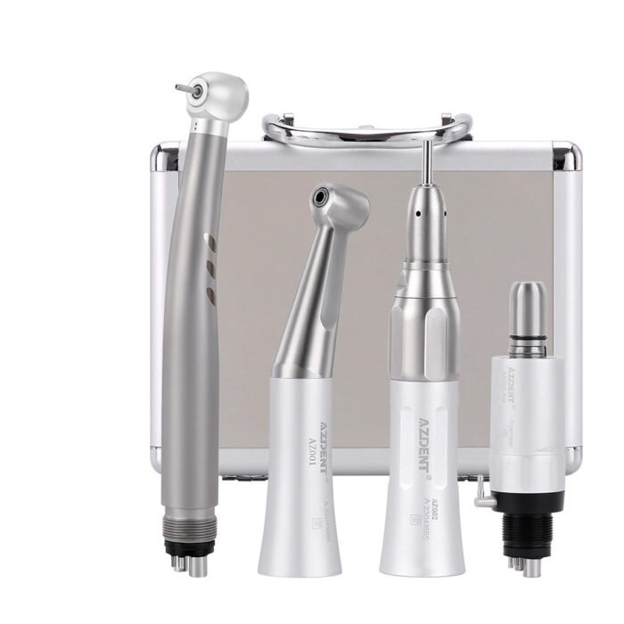 Dental High and Low Speed Handpiece Kit Stainless Body Shadowless LED E-generator 2/4 Holes - Image 1