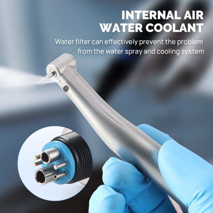 Dental Mini 4:1 Contra Angle Fiber Optic Low Speed Handpiece / Mini Fiber Optic Air Motor 6 Hole - Image 7