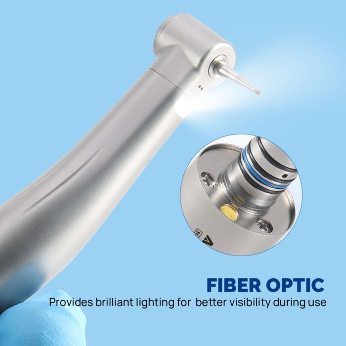 Dental Mini 4:1 Contra Angle Fiber Optic Low Speed Handpiece / Mini Fiber Optic Air Motor 6 Hole - Image 8