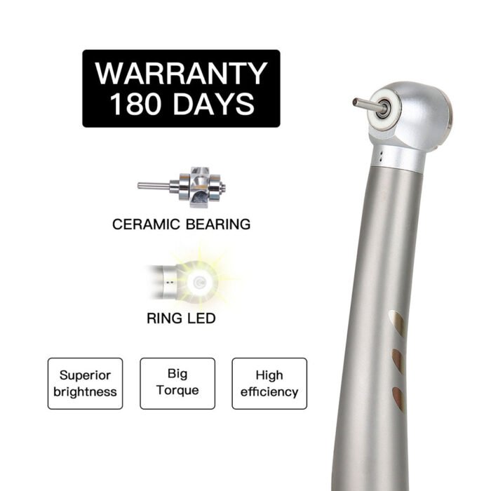Dental Stainless Body Shadowless LED E-generator High and Low Speed Handpiece 2/4 Holes - Image 7