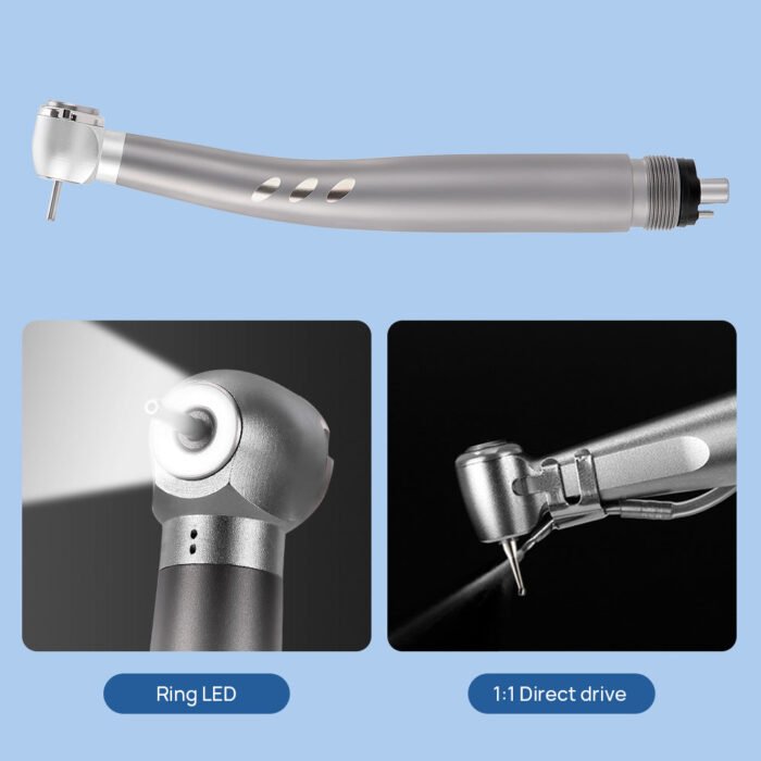Dental High and Low Speed Handpiece Kit Stainless Body Shadowless LED E-generator 2/4 Holes - Image 4