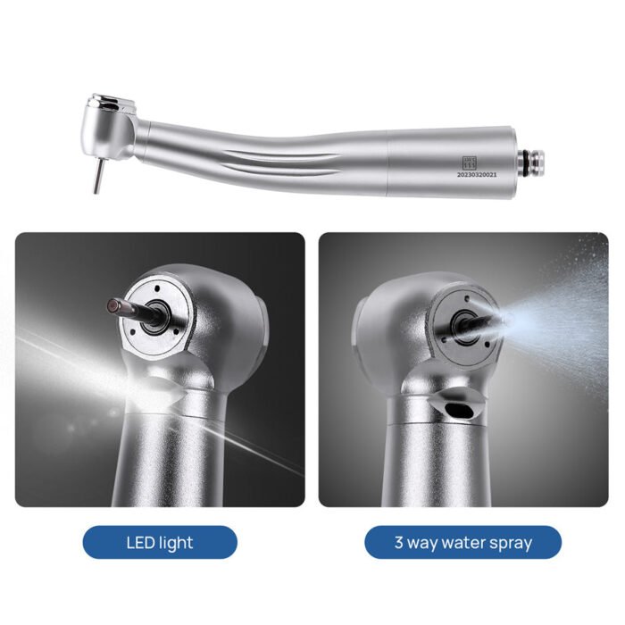 Dental LED Fiber Optic High Speed Handpiece Standard Head Push Button Three Water Spray or 6 Holes Quick Coupler - Image 5