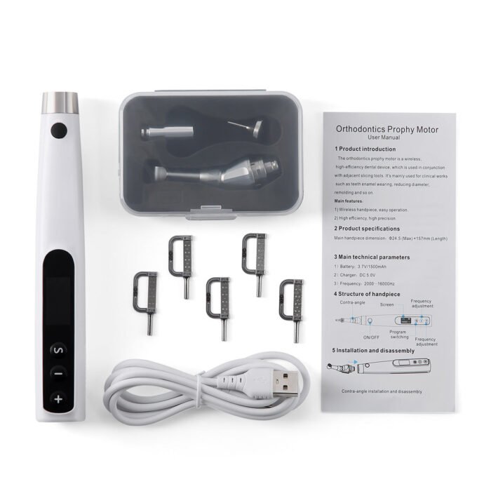 Dental Wireless Electric Orthodontic Handpiece Interproximal System Prophy Motor & 5pcs Strips - Image 2