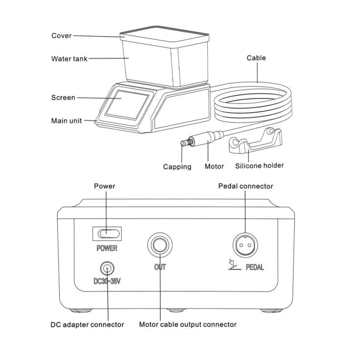 Dental LED Electric Brushless Surgery Motor System Touch Screen with Water Supply - Image 16
