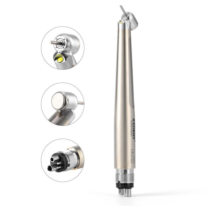 Dental 45 Degree LED High Speed Handpiece E-generator Standard Head Push Button 4 Hole - Image 2