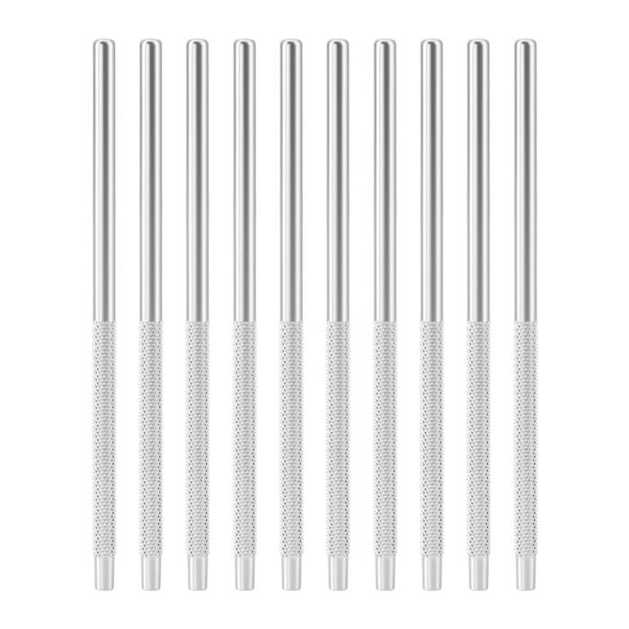 Dental Stainless Steel Mouth Mirror Handle 10Pcs/Set - Image 1