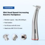 Dental Mini 1:5 Fiber Optic Increasing Electric Contra Angle Handpiece / Mini Fiber Optic Air Motor 6 Hole - Image 10