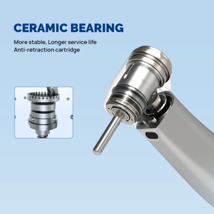 Dental Mini 1:5 Fiber Optic Increasing Electric Contra Angle Handpiece / Mini Fiber Optic Air Motor 6 Hole - Image 11