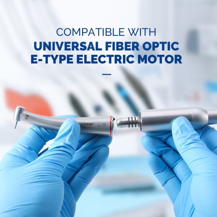 Dental Mini 1:5 Fiber Optic Increasing Electric Contra Angle Handpiece / Mini Fiber Optic Air Motor 6 Hole - Image 13