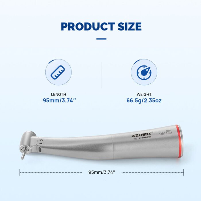 Dental Mini 1:5 Fiber Optic Increasing Electric Contra Angle Handpiece / Mini Fiber Optic Air Motor 6 Hole - Image 16