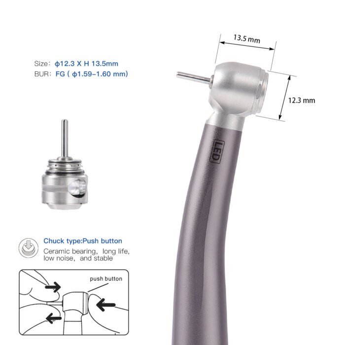 Dental E-generator LED High Speed Handpiece with Quick Coupler 4 Holes - Image 6
