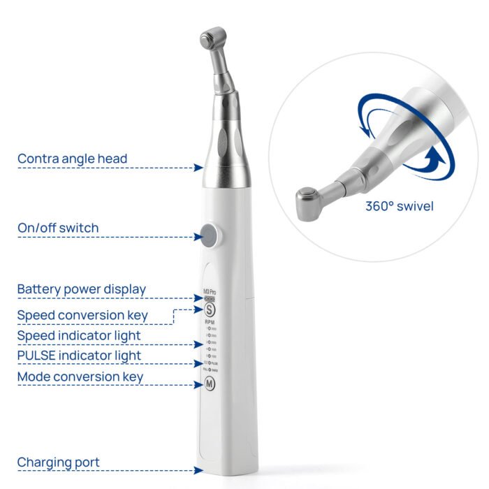 Dental Cordless Hygiene Prophy Handpieces 5 Speed Settings 360° Rotating - Image 4