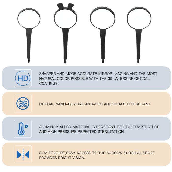 Dental Ultra Clear Mouth Mirror Imaging Sterilizable 22/24mm for Implantology and Surgery - Image 5