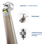 Dental 45 Degree LED High Speed Handpiece E-generator Standard Head Push Button 4 Hole - Image 6