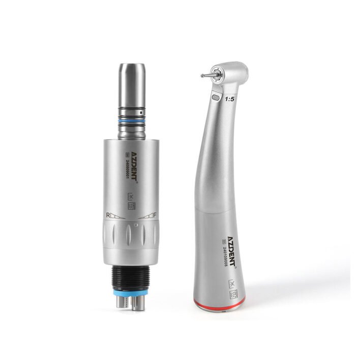 Dental Mini 1:5 Fiber Optic Increasing Electric Contra Angle Handpiece / Mini Fiber Optic Air Motor 6 Hole - Image 1