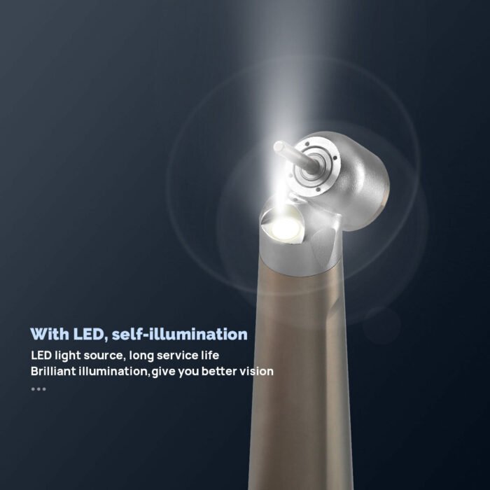 Dental 45 Degree LED High Speed Handpiece E-generator Standard Head Push Button 4 Hole - Image 7
