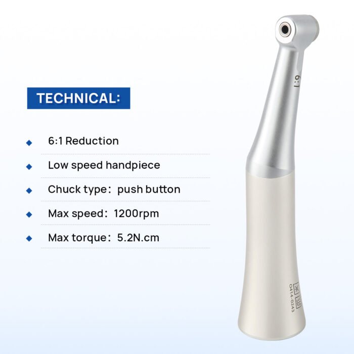 Dental 6:1 Reduction Endo Handpiece Contra Angle Mini Head Push Button - Image 4