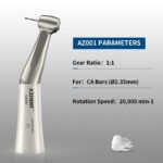 1:1 Low Speed Push Button Contra Angle Handpiece External Water - Image 4