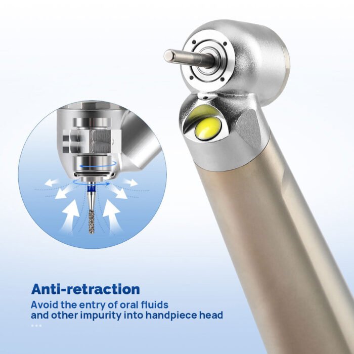 Dental 45 Degree LED High Speed Handpiece E-generator Standard Head Push Button 4 Hole - Image 9