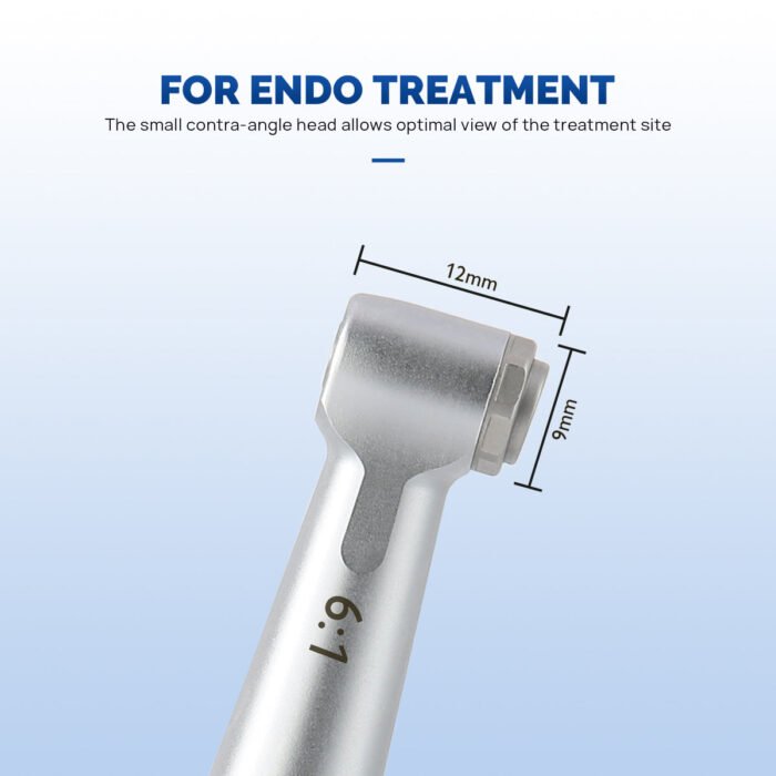 Dental 6:1 Reduction Endo Handpiece Contra Angle Mini Head Push Button - Image 9