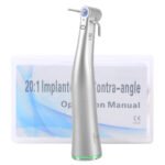 Dental LED Fiber Optic 20:1 Implant Contra Angle Low Speed Handpiece Push Button Stainless Steel Body - Image 6