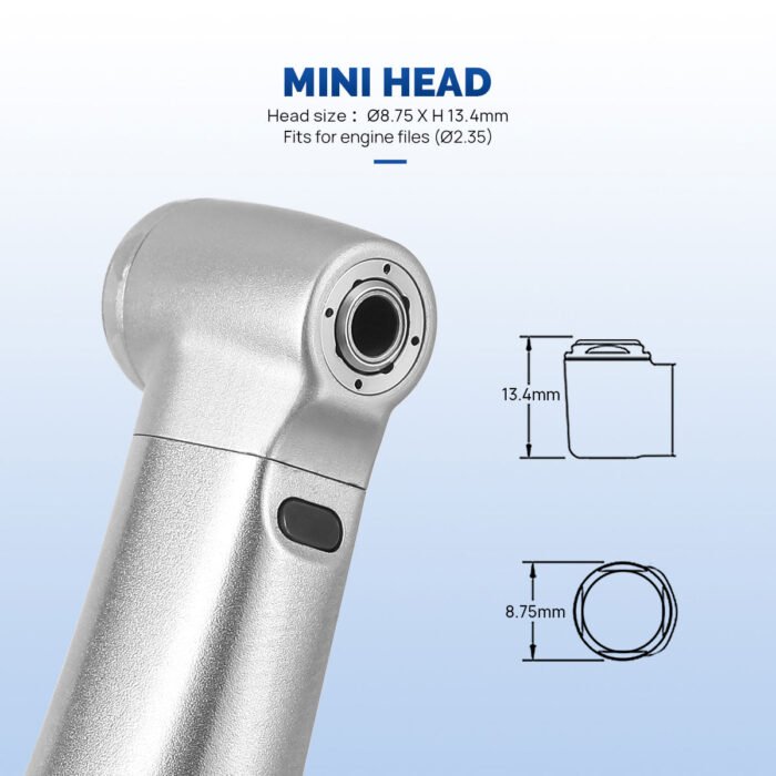Dental Mini 8:1 Contra Angle Fiber Optic Low Speed Handpiece / Mini Fiber Optic Air Motor 6 Hole - Image 13
