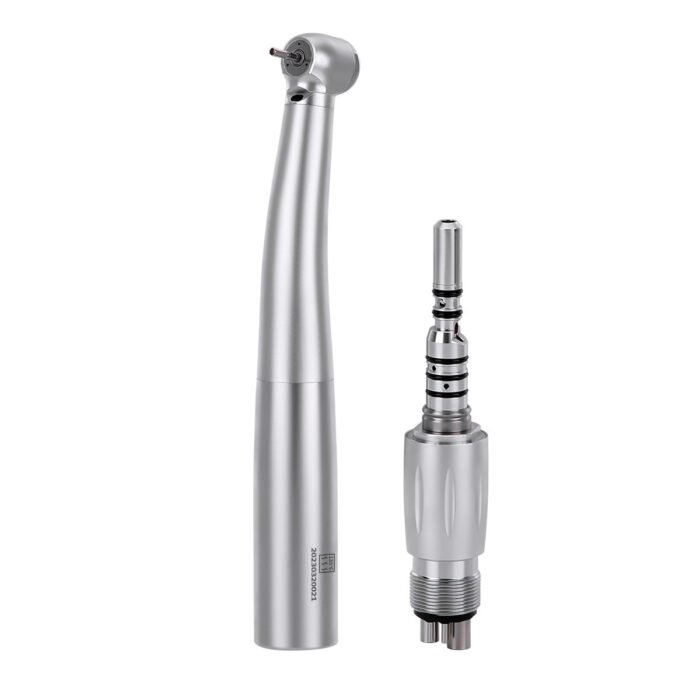 Dental LED Fiber Optic High Speed Handpiece Standard Head Push Button Three Water Spray / 4 or 6 Holes Quick Coupler - Image 11