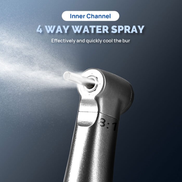 Dental Mini 8:1 Low Speed Handpiece Contra Angle Quattro Spray For Endo or Prophy - Image 9