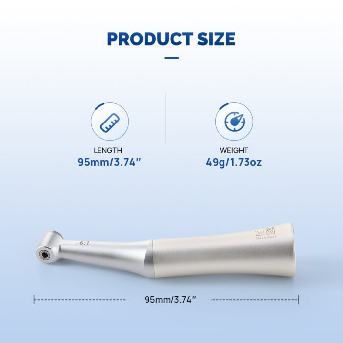 Dental 6:1 Reduction Endo Handpiece Contra Angle Mini Head Push Button - Image 6