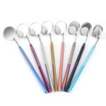Dental Colorful Mouth Mirror Stainless Steel Non-slip Handle 8pcs/Pack