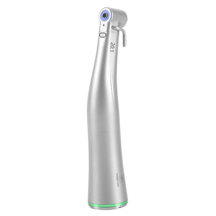 Dental LED Fiber Optic 20:1 Implant Contra Angle Low Speed Handpiece Push Button Stainless Steel Body - Image 1
