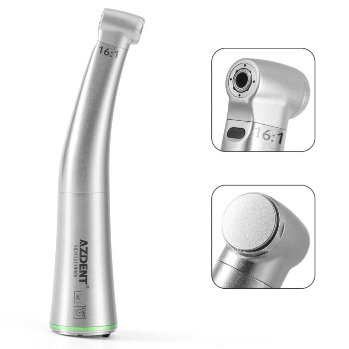 Dental Mini 16:1 Fiber Optic Contra Angle Low Speed Handpiece / Mini Fiber Optic Air Motor 6 Hole - Image 2