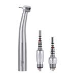 Dental LED Fiber Optic High Speed Handpiece Standard Head Push Button Three Water Spray / 4 or 6 Holes Quick Coupler