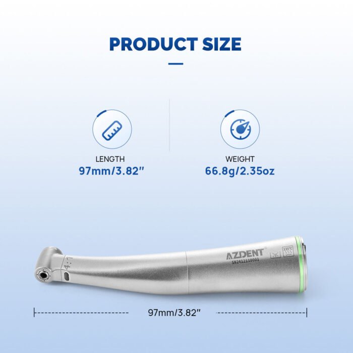 Dental Mini 4:1 Contra Angle Fiber Optic Low Speed Handpiece / Mini Fiber Optic Air Motor 6 Hole - Image 18