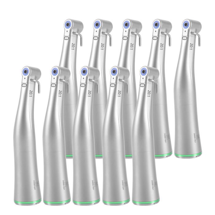 Dental LED Fiber Optic 20:1 Implant Contra Angle Low Speed Handpiece Push Button Stainless Steel Body - Image 10