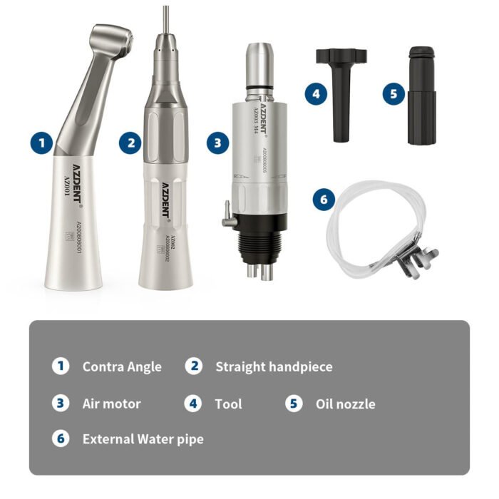 Low Speed Handpiece & Air Motor Set With External Water Spray 4 Hole - Image 3