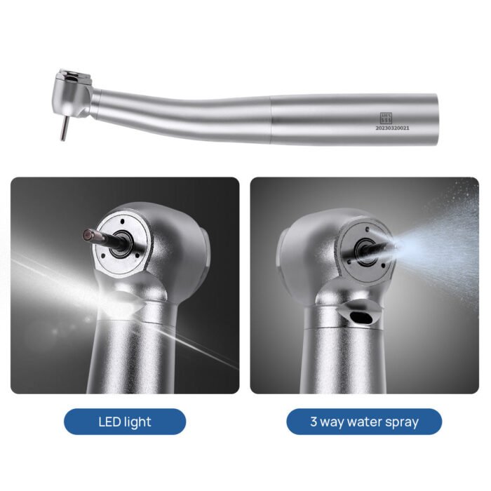 Dental LED Fiber Optic High Speed Handpiece Standard Head Push Button Three Water Spray / 4 or 6 Holes Quick Coupler - Image 4
