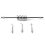 Dental Stainless Steel Manual Crown Remover Kit with 3 Attachments Tips