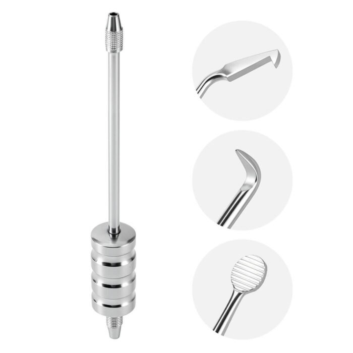 Dental Stainless Steel Manual Crown Remover Kit with 3 Attachments Tips - Image 3