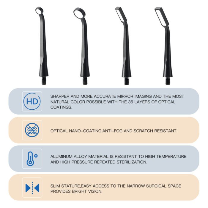 Dental Micro Mouth Mirror Handle Kit Sterilizable Reflector Odontoscope - Image 3