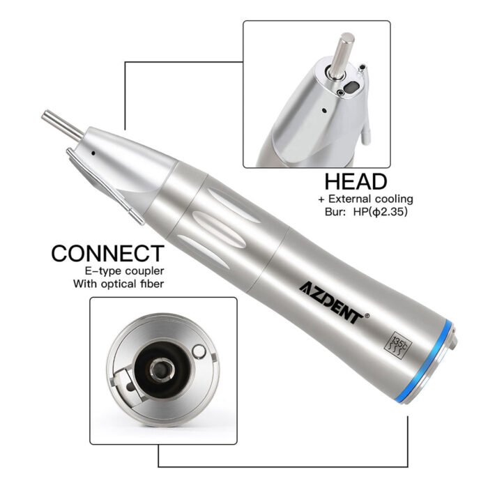 1:1 Fiber Optic Low Speed Straight Handpiece Surgical With External Pipe - Image 3
