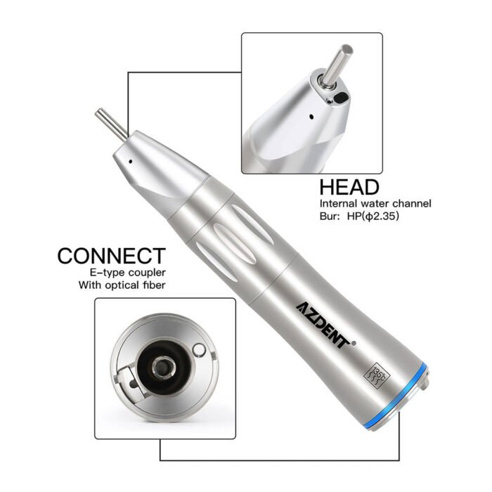1:1 Fiber Optic Low Speed Straight Nose Cone Handpiece Internal Water - Image 6