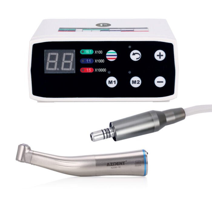LED Brushless E Type Electric Internal Micro Motor & 1:1 LED Fiber Optic Push Contra Angle Handpiece - Image 2