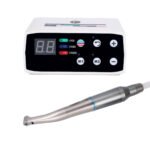 LED Brushless E Type Electric Internal Micro Motor & 1:1 LED Fiber Optic Push Contra Angle Handpiece