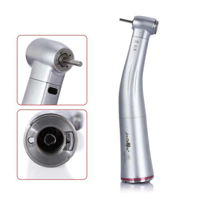 Dental 1:5 Increasing Electric Fiber Optic Contra Angle Handpiece Internal Four Way Spray - Image 3